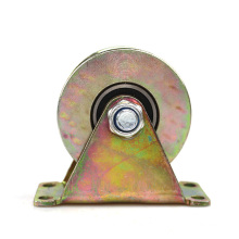 3  inch U type colorful steel pulley casters